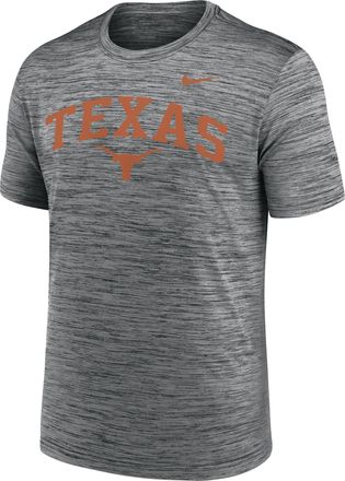 Nike Texas Primetime Arch Logo Velocity Nike Mens Dri-FIT College T-Shirt in Grey | NKPQ06FTXE-DNF