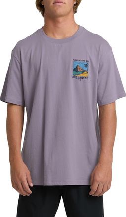 Billabong Post Cards A/Div Graphic T-Shirt in Purple Ash at Nordstrom, Size X-Large