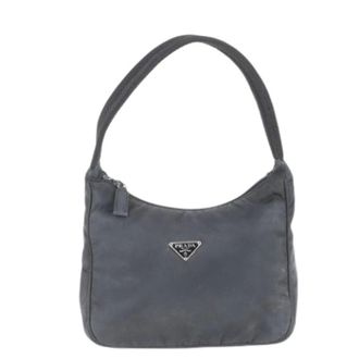 Prada Pre-owned Shoulder Bags, female, Black, Size: ONE SIZE Pre-owned Nylon Shoulder Bag