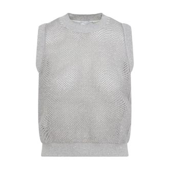 PESERICO Peserico, Round-neck Knitwear, female, White, Size: XS Tricot Gilet