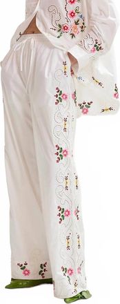 Essentiel Janai Embroidered Pants In Combo1 Off White