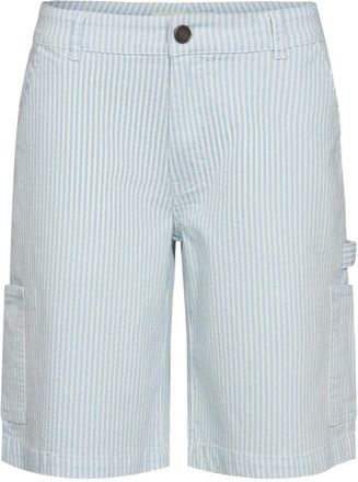 Sofie Schnoor Gestreepte IJsblauwe Baggy Shorts - Dames - Korte Broeken - Blauw - M - Korte Broeken