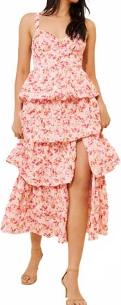 Astr Midsummer Eyelet Maxi Dress In Pink Multi