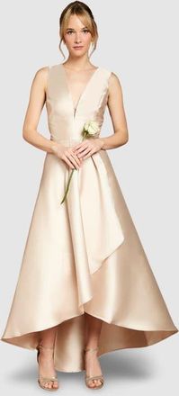 Coast Plunge Waterfall Maxi Dress in Champagne at Nordstrom, Size 10