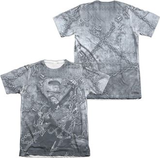 Gildan Superman Breaking Free Adult Poly/Cotton Short Sleeve Tee / T-Shirt