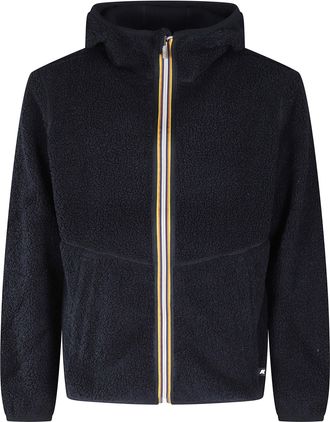 K-Way Blue Depth Reversible Sherpa Polar Fleece Jacket
