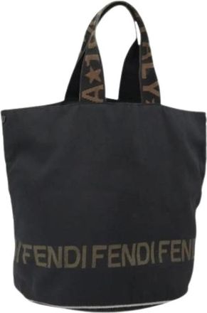 Fendi Pre-owned Tote Bags, female, Black, Size: ONE SIZE Pre-owned Vintage Nylon Tote Bag
