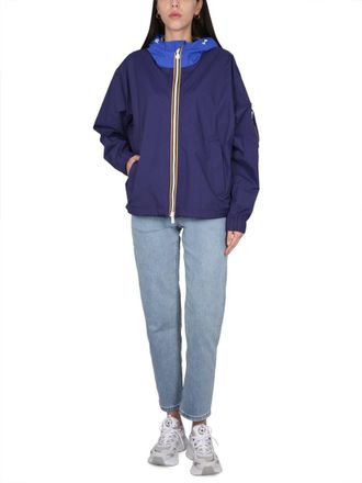 K-Way Hooded Nylon Jacket - Blue