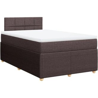 vidaXL Cama Box Spring Con Colch&oacute;n Tela Marr&oacute;n Oscuro 120x200 Cm Vidaxl