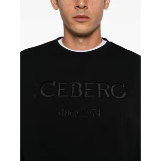 Iceberg Logo-Embroidered Sweatshirt - Black