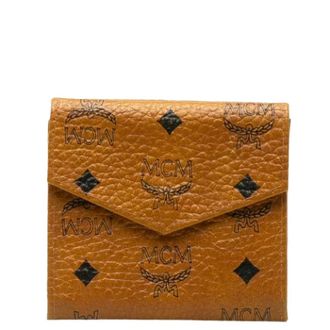 MCM Pre-owned Wallets, female, Brown, Size: ONE SIZE Pre-owned Canvas wallets