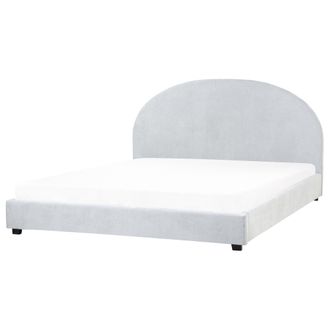 Beliani Beliani - Cama Con Somier Minimalista De Tela 180 X 200 Cm Azul Claro Vaucluse