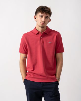 GANT Mens Regular Fit Pique Polo in Light Pink