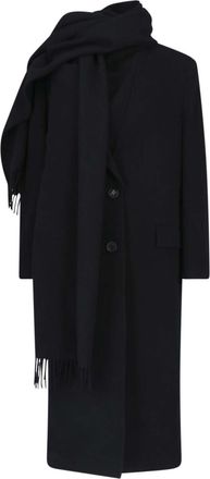 The Attico Long Black Coat with Tailored Fit