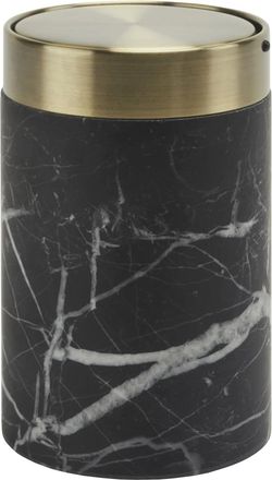 Aquanova Luxuriöser, handgefertigter Kosmetikabfallbehälter Nero Lux Marmor, Black