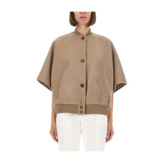 Max Mara Dames, Jassen, Beige, Maat: M/L Kasjmier