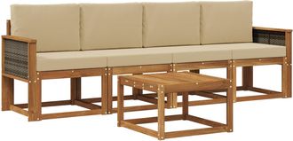 vidaXL Vidaxl Conjunto De Sof&aacute;s De Exterior 4 Uds. Natural