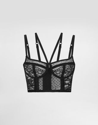 Dolce & Gabbana Top Con Reggiseno - Woman Underwear Black Lace 1