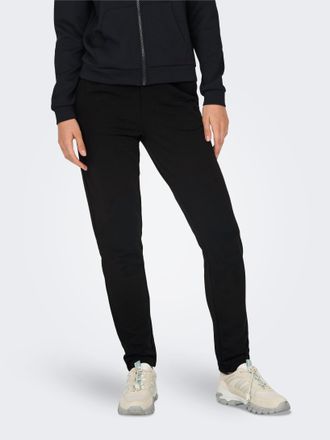 Only Play Sweathose ONLY PLAY ONPMELINA MW SLIM SWT PNT NOOS, Damen, Gr. XL (42), N-Gr, schwarz, Sweatware, Obermaterial: 50% Baumwolle, 50% Polyester, unifarbe