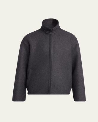 The Row Mens Dantes Melton Wool Full-Zip Bouson