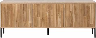 Woood Mueble de TV de madera de roble natural con marco negro