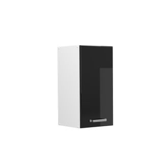 Vicco Mueble Alto Universal R-line, Negro Brillo Intenso, 30 Cm Con Puerta