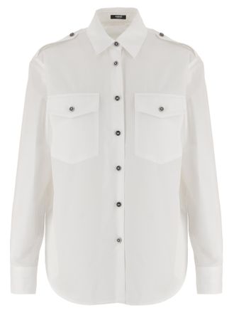 Versace Cotton Shirt With Contrasting Buttons