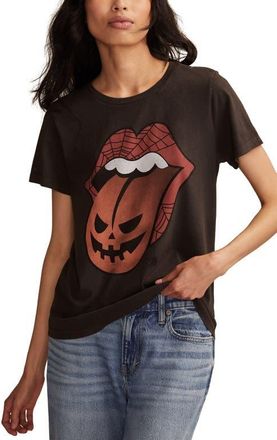 Lucky Brand Rolling Stones Jack o Lantern Cotton Graphic T-Shirt in Jet Black at Nordstrom, Size Medium