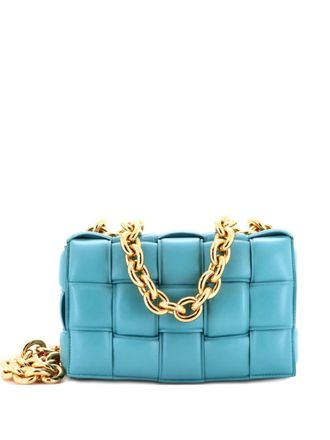 Bottega Veneta Cassette Chain Padded Maxi Intrecciato Leather crossbody bag - women - Calf Leather - One Size - Blue