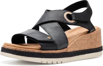 Clarks Kidiki Sun Womens Wedge Shoes Black Combi Leather : 8.5 B - Medium