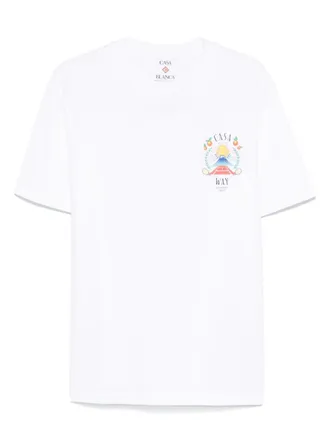Casablanca White Cotton Casa Way T-Shirt With Print