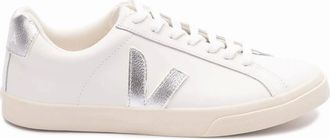 Veja Womens WOMENS ESPLAR LEATHER SNEAKERS - Silver - Size: 4