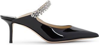 Jimmy Choo London Black Patent Leather Bing 65 Mules-Donna