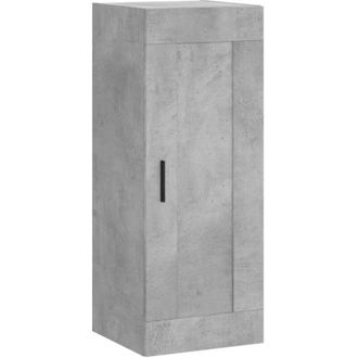 vidaXL Mobile a Parete Grigio Cemento 34,5x34x90 cm Legno Multistrato - Vidaxl