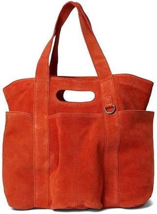 Free People Suede Caravan Shoulder Womens Handbags Red Orange, Leather