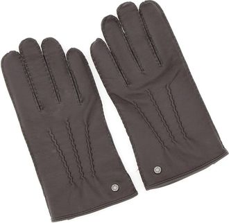 Gianni Chiarini Accessoires, Heren, Bruin, L, Wol, Nappa Leren Handschoenen