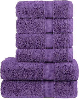 vidaXL Juego De Toallas Premium Solund 6 Unidades Morado 600 Gsm Vidaxl
