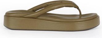 Cortana Platte Sandaal Pistache - Dames - Slippers - Groen - 37 EU - Schoenen