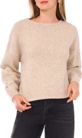 Halogen Cozy Star Sleeve Sweater in Oatmeal at Nordstrom Rack, Size Large