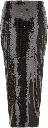 Rotate Sequin Knot Skirt - Black