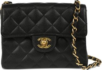 Chanel Borsa a spalla Classic Square Flap 17 mini 2005 - Nero