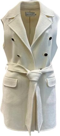 Simona Corsellini Witte Gilets Jassen A23Cpglv 0101C - Dames - Bodywarmers - Wit - M - Jassen