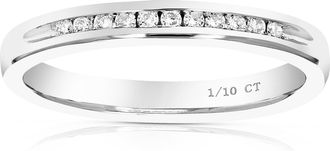 Vir Jewels 1/10 cttw Lab Grown Diamond Wedding Band in Sterling Silver For Women