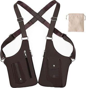 Generic Premium Leather Adjustable Bag, 2025 New Hidden Underarm Shoulder Armor Wallet with Double Pocket, Travel Accessory for Men & Women Daily Travel Campi