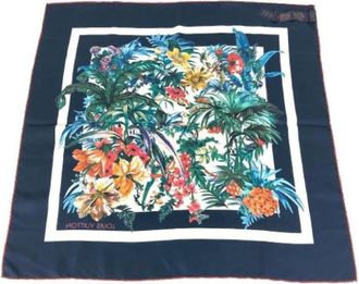 Louis Vuitton Pre-owned Scarves, female, Blue, Size: ONE SIZE Pre-owned Silk Scarf