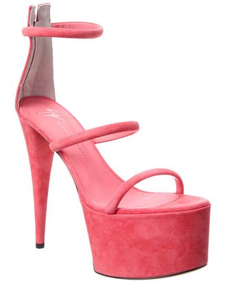 Giuseppe Zanotti Khalifa Slim Tall 90 Suede Platform Sandal