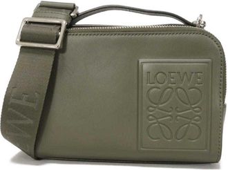 Loewe Green Khaki Satin Shoulder Bag (Pre-Owned)
