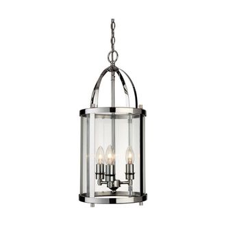 Netlighting Imperial 3 Light Round Ceiling Pendant Lantern Chrome E14 in Grey