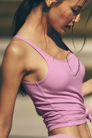 Alo | Ribbed Prosper Tank Top in Candy Heart Pink, Size: Medium