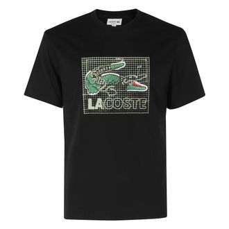 Lacoste Camiseta de Algod&oacute;n Estampada - Tops - Hombre - Negro - S